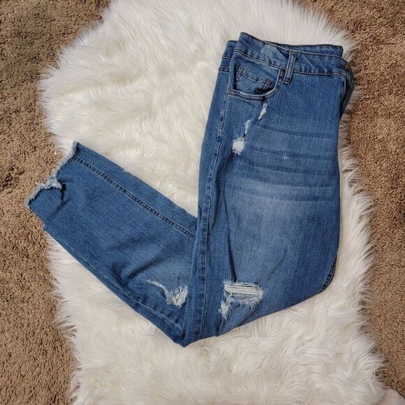 Dip Distressed‎ High Rise Stretch Skinny Jeans Juniors Casual denim Sz 11 - Picture 6 of 6